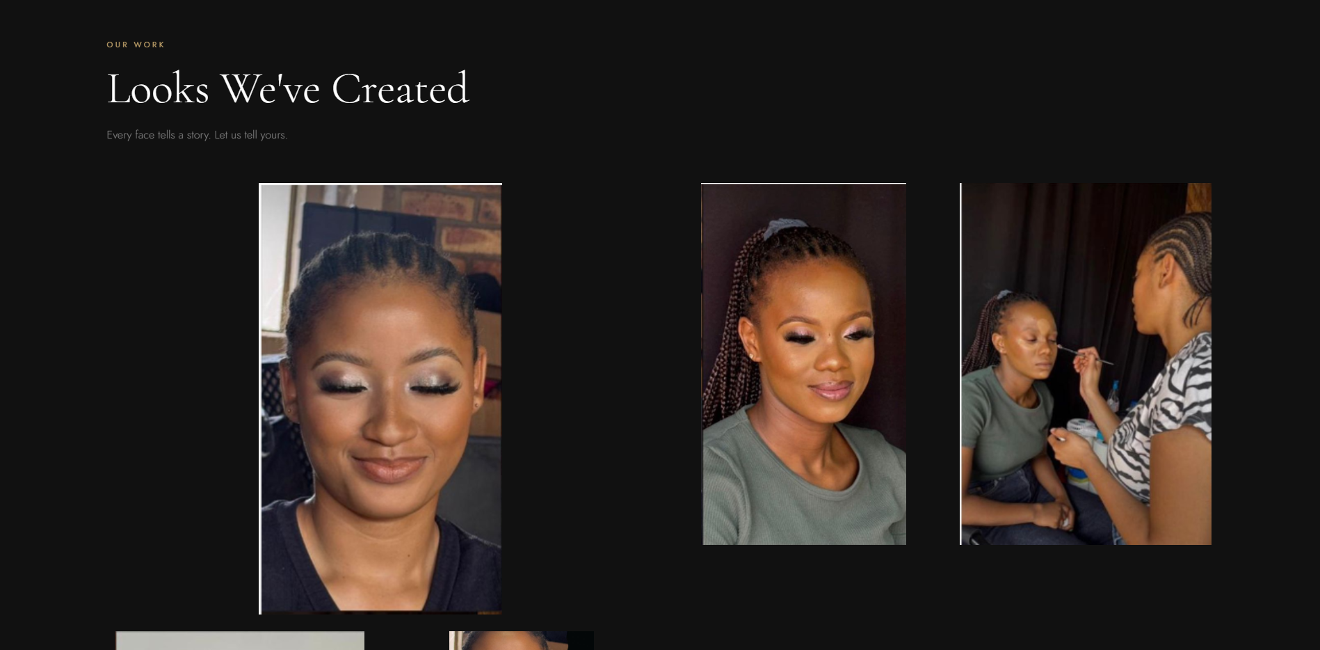 Makeup Company website – products page
