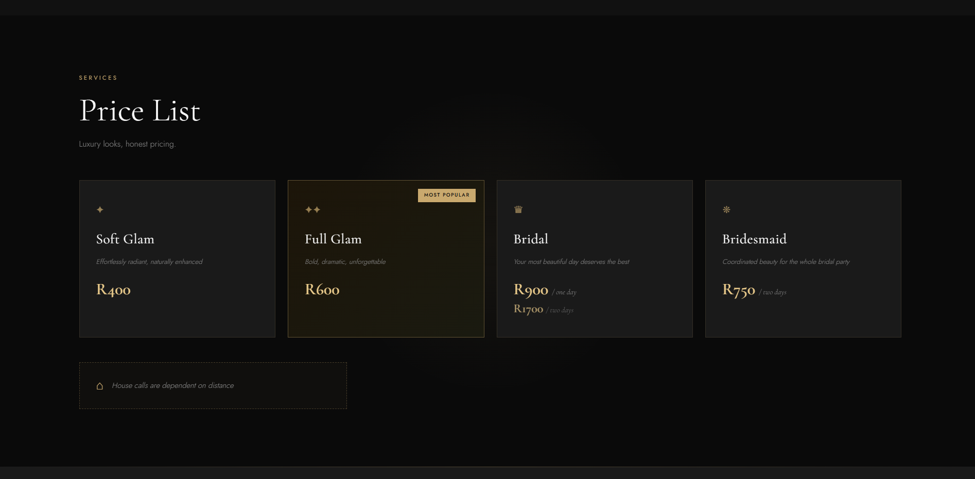 Makeup Company website – gallery